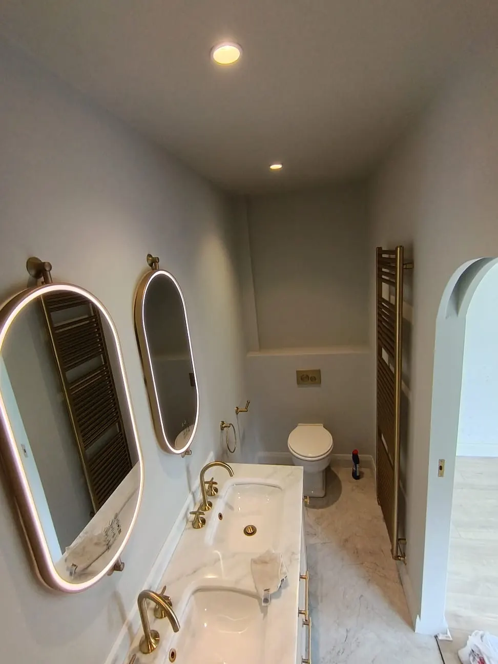 Brushed brass bathroom suite