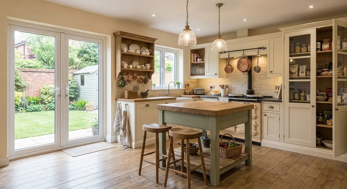 Renovated kitchen with garden doors