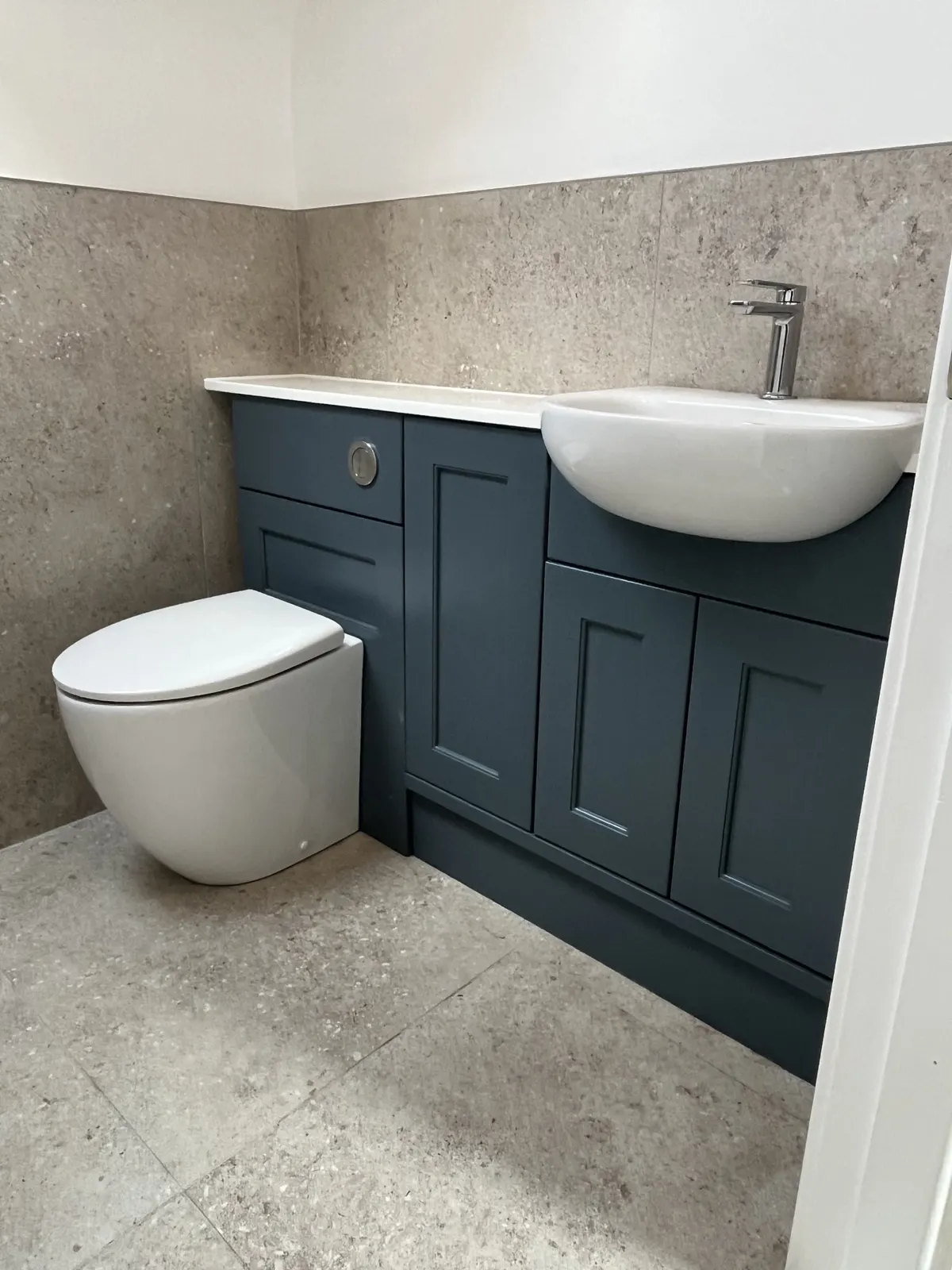 Cloakroom vanity installation